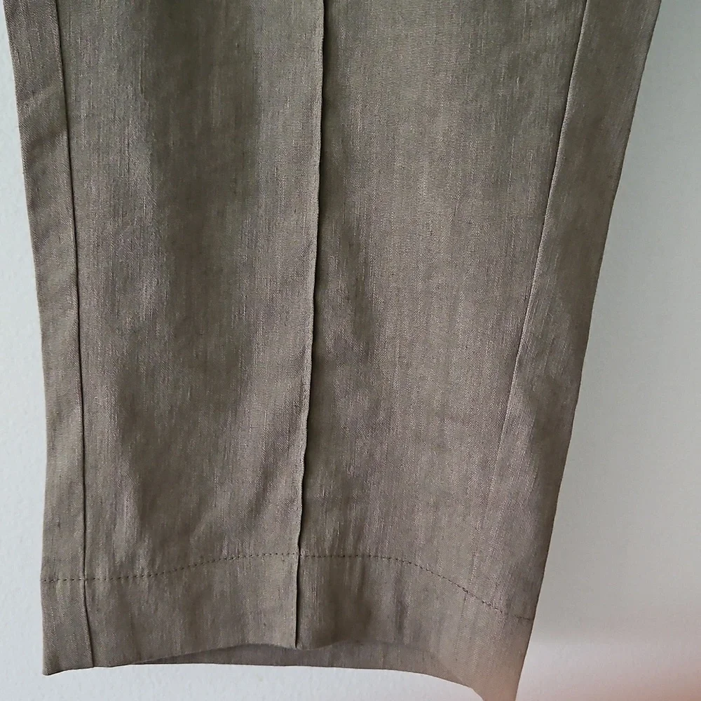 Babaton Cropped Linen-blend Pants In Morel Size‎ Small